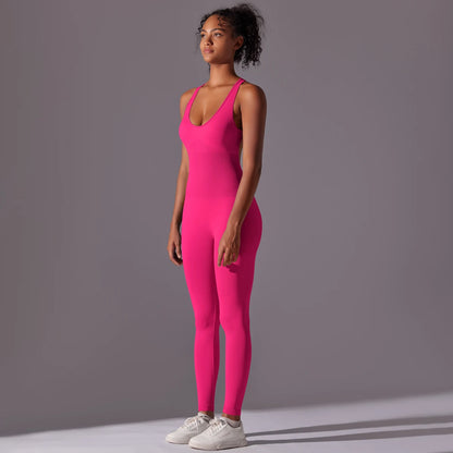 V Jumpsuit Gym Set for Women