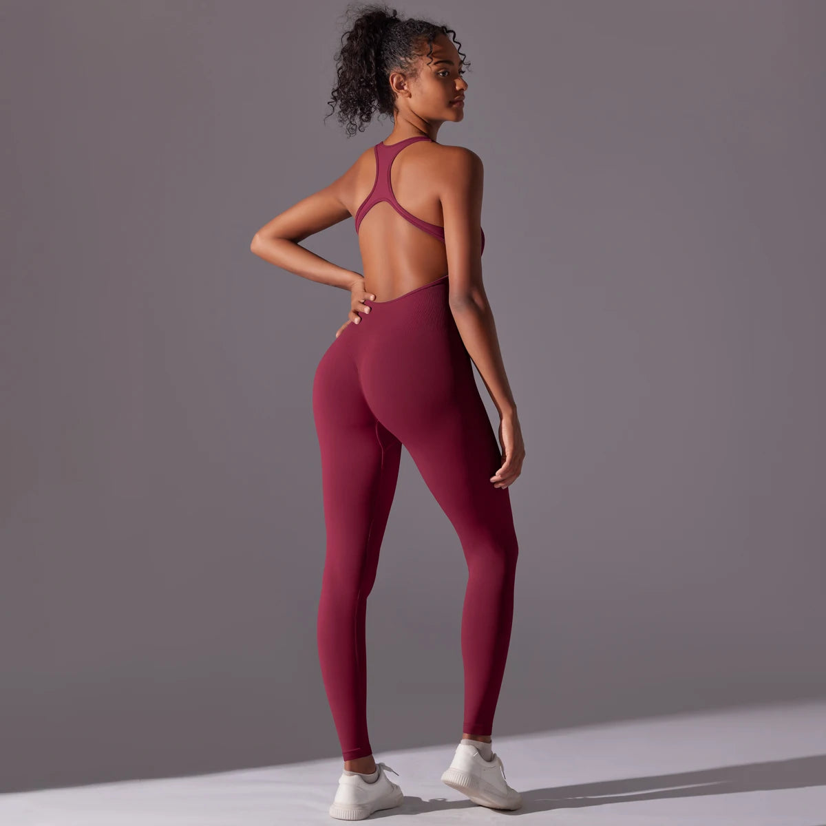 V Jumpsuit Gym Set for Women