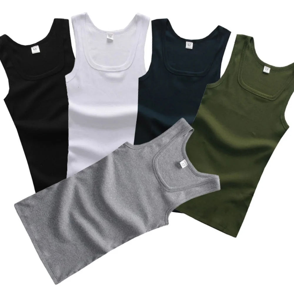 Summer Tank Tops 100% Pure Cotton Elastic Vest