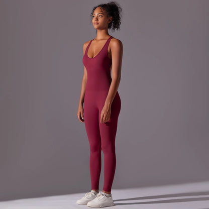 V Jumpsuit Gym Set for Women